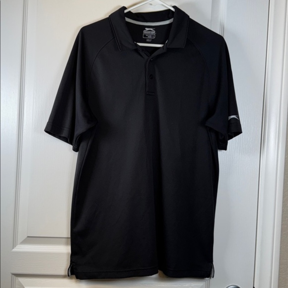 Slazenger Black Performance Polo Golf Shirt Size Large EUC #2022